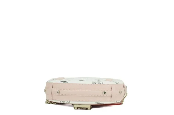 MCM Women's Patricia Mini Firefly Red Visetos Leather Crossbody Belt Handbag Bag Purse