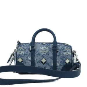 MCM Women's Signature Berlin Gold Diamond Logo Leather Mini Flap Lock Crossbody Handbag