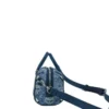 MCM Women's Boston Mini Blue Vintage Jacquard Logo Fabric Satchel Crossbody Handbag