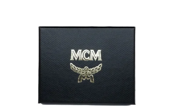 MCM Women's Spectrum Diamond Mini Neon Yellow Visetos Leather Card Case Holder Wallet