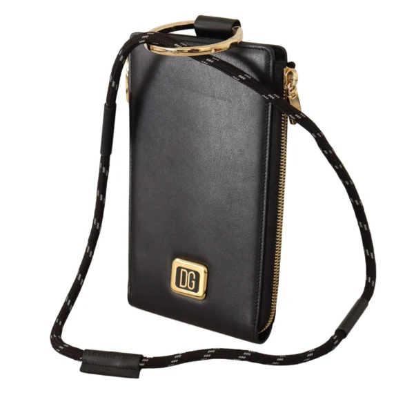 Dolce & Gabbana Women's Elegant Black Leather Strapped Wallet