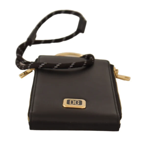 Dolce & Gabbana Women's Elegant Black Leather Strapped Wallet