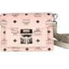 MCM Women's Signature Soft Pink Diamond Logo Leather Mini Flap Lock Crossbody Handbag