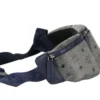 MCM Women's Large Visetos Phantom Grey Triple Pocket Sling Belt Bag