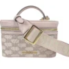 Michael Kors Women's Jet Set Medium Powder Blush Jacquard Canvas Zip Trunk Crossbody Bag