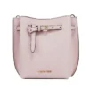 Michael Kors Women's Emilia Small Powder Blush Pebble Leather Bucket Messenger Handbag