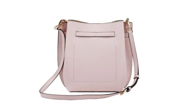 Michael Kors Women's Emilia Small Powder Blush Pebble Leather Bucket Messenger Handbag