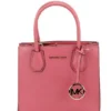 Michael Kors Women's Mercer Medium Grapefruit Leather Messenger Crossbody Handbag Purse