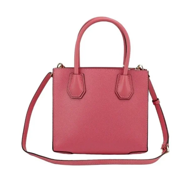 Michael Kors Women's Mercer Medium Grapefruit Leather Messenger Crossbody Handbag Purse