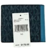 Michael Kors Women's Cooper Blue Multi Signature Leather Graphic Logo Billfold Wallet