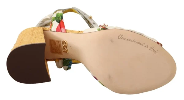 Dolce & Gabbana Women's Multicolor Crystal Embellished Heel Sandals