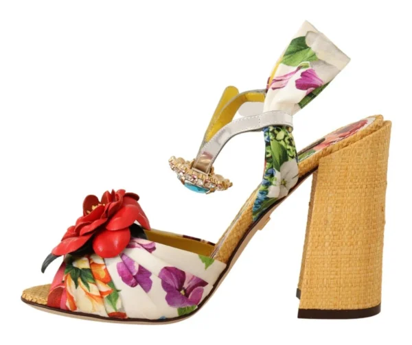 Dolce & Gabbana Women's Multicolor Crystal Embellished Heel Sandals