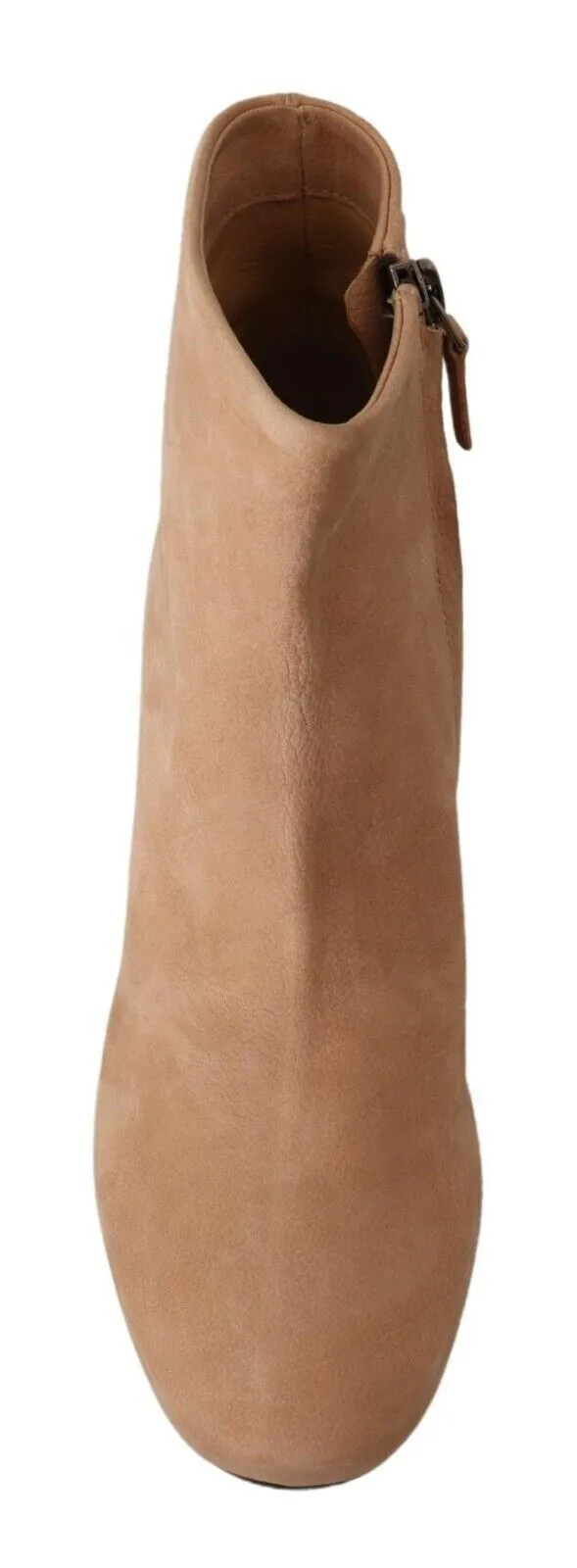 DEL CARLO Women's Elegant Beige Leather Boots