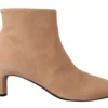 DEL CARLO Women's Elegant Beige Leather Boots
