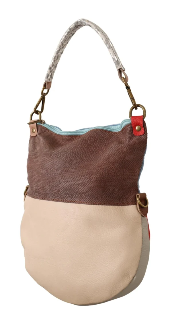 EBARRITO Women's Chic Multicolor Leather Tote with Gold Accents