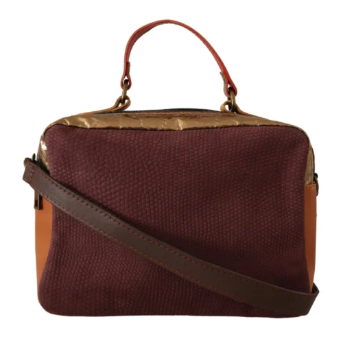EBARRITO Women's Multicolor Leather Shoulder Bag with Gold Details