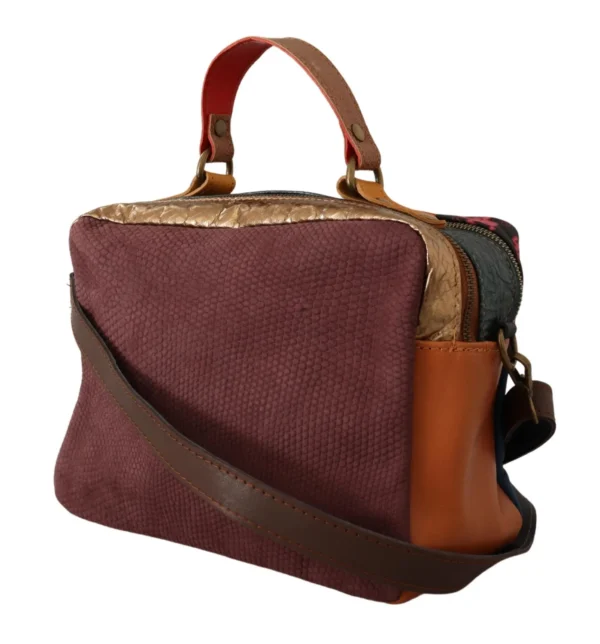 EBARRITO Women's Multicolor Leather Shoulder Bag with Gold Details