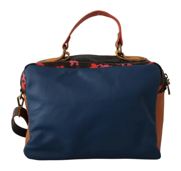 EBARRITO Women's Multicolor Leather Shoulder Bag with Gold Details