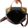 EBARRITO Women's Multicolor Leather Shoulder Bag with Gold Details
