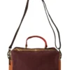 EBARRITO Women's Multicolor Leather Shoulder Bag with Gold Details