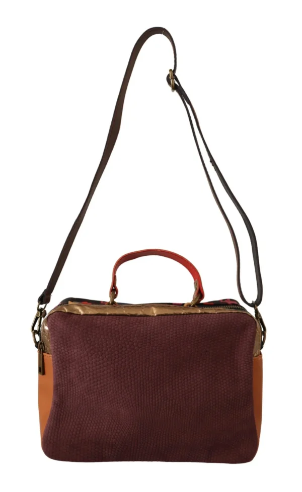 EBARRITO Women's Multicolor Leather Shoulder Bag with Gold Details