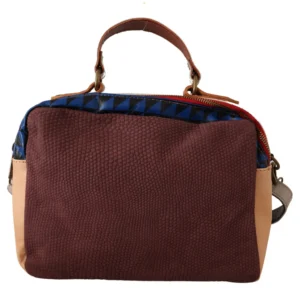 COACH Women's Jordyn Varsity Stripe Indigo Crossgrain Leather Backpack Bookbag