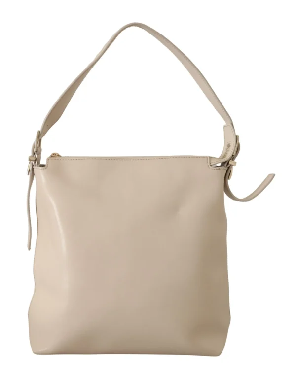 Patrizia Pepe Women's Chic Off White Leather Shoulder Bag