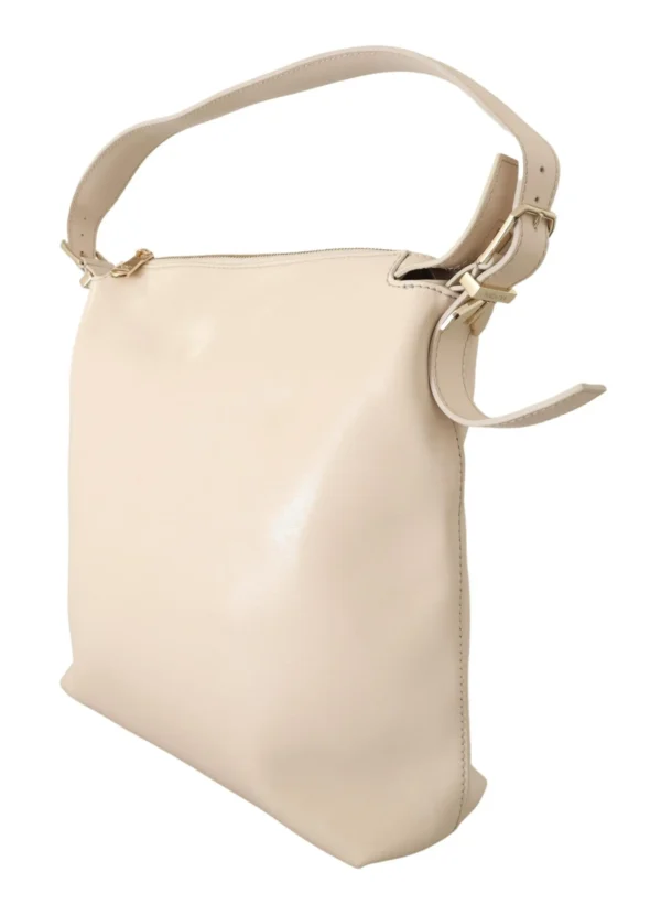 Patrizia Pepe Women's Chic Off White Leather Shoulder Bag