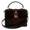 Dolce & Gabbana Women's Elegant Bordeaux & Black Python Leather Crossbody Bag