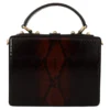 Dolce & Gabbana Women's Elegant Bordeaux & Black Python Leather Crossbody Bag