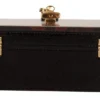 Dolce & Gabbana Women's Elegant Bordeaux & Black Python Leather Crossbody Bag