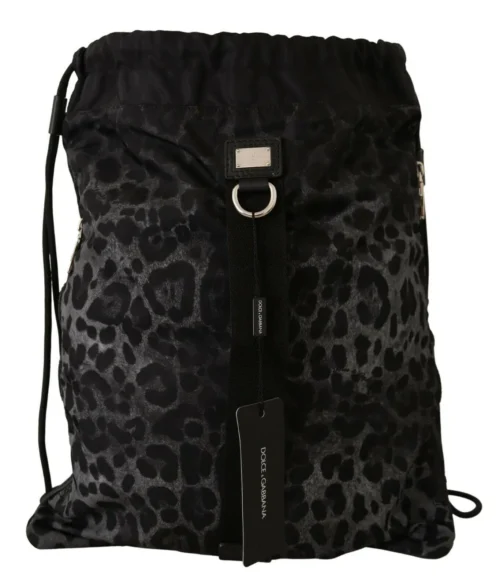 Dolce & Gabbana Women's Elegant Gray Leopard Backpack for Stylish Travels