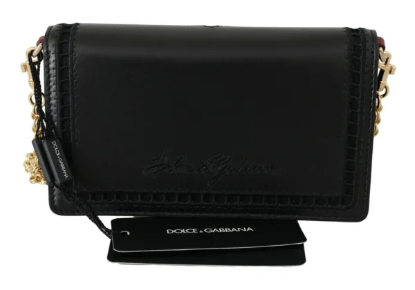 Dolce & Gabbana Women's Elegant Black Leather Shoulder Messenger Bag