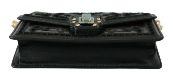 Dolce & Gabbana Women's Elegant Black Leather Shoulder Messenger Bag