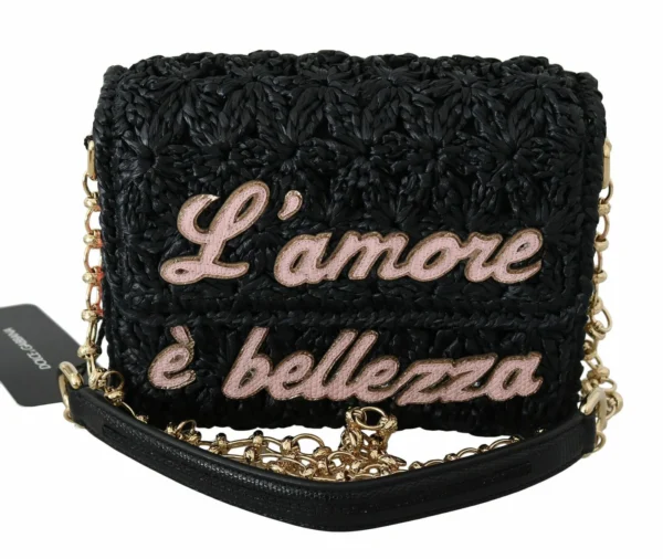 Dolce & Gabbana Women's Chic Black MILLENNIALS Embroidered Purse