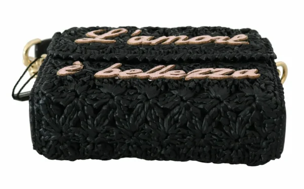 Dolce & Gabbana Women's Chic Black MILLENNIALS Embroidered Purse