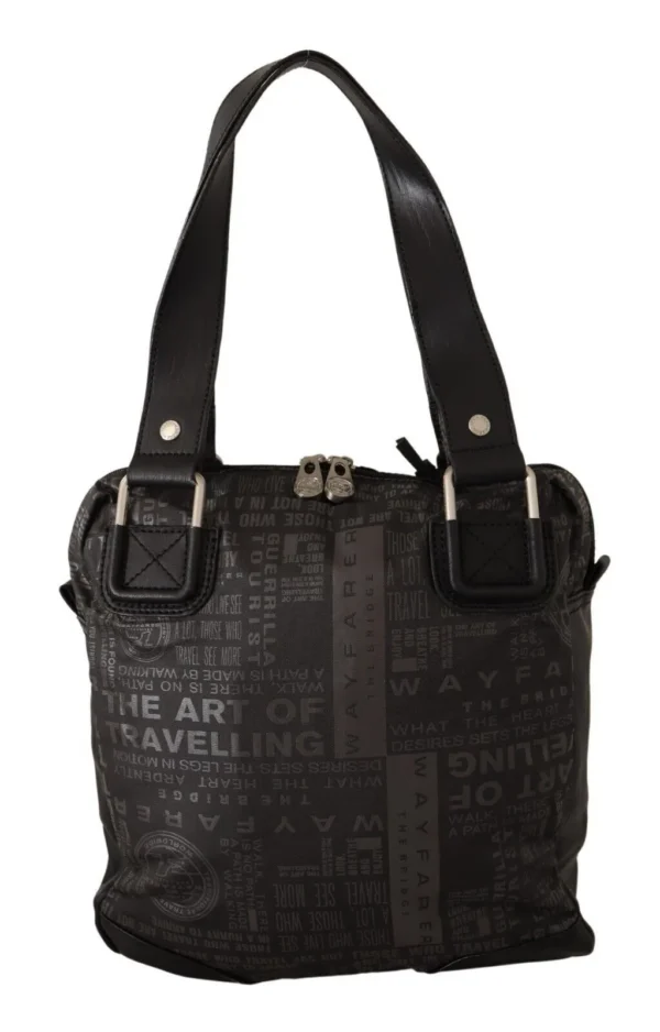 WAYFARER Women's Chic Black and Gray Fabric Shoulder Handbag