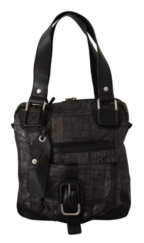 WAYFARER Women's Chic Black and Gray Fabric Shoulder Handbag