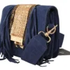MIA Women's Chic Suede Shoulder Handbag with Gold Applique