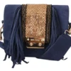 MIA Women's Chic Suede Shoulder Handbag with Gold Applique