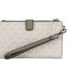 Michael Kors Women's Jet Set Travel Bright White PVC Large Double Zip Wristlet Wallet