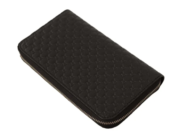 Gucci Women's Elegant Black Leather Zip-Around Wallet