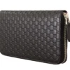 Gucci Women's Elegant Black Leather Zip-Around Wallet