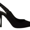 Dolce & Gabbana Women's Elegant Black Silk Blend Slingback Pumps