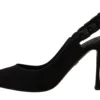 Dolce & Gabbana Women's Elegant Black Silk Blend Slingback Pumps