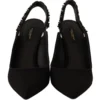 Dolce & Gabbana Women's Elegant Black Silk Blend Slingback Pumps
