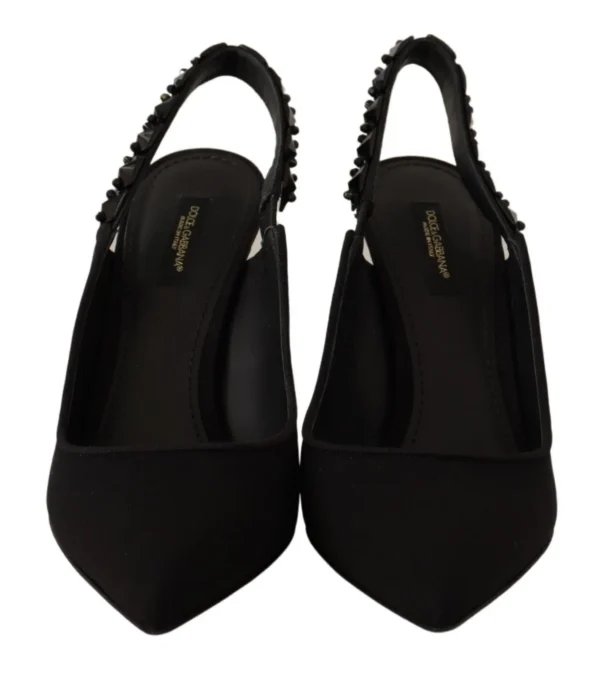 Dolce & Gabbana Women's Elegant Black Silk Blend Slingback Pumps