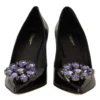 Dolce & Gabbana Women's Elegant Patent Leather Pumps with Purple Crystals