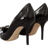 Dolce & Gabbana Women's Elegant Patent Leather Pumps with Purple Crystals