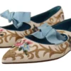 Dolce & Gabbana Women's Chic Floral Embroidered Flat Sandals for Summer